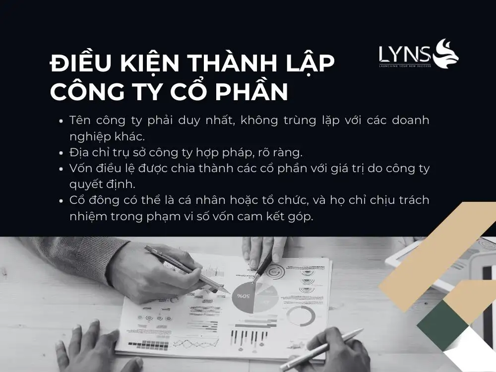 Điều kiện cần thiết để thành lập công ty cổ phần.
